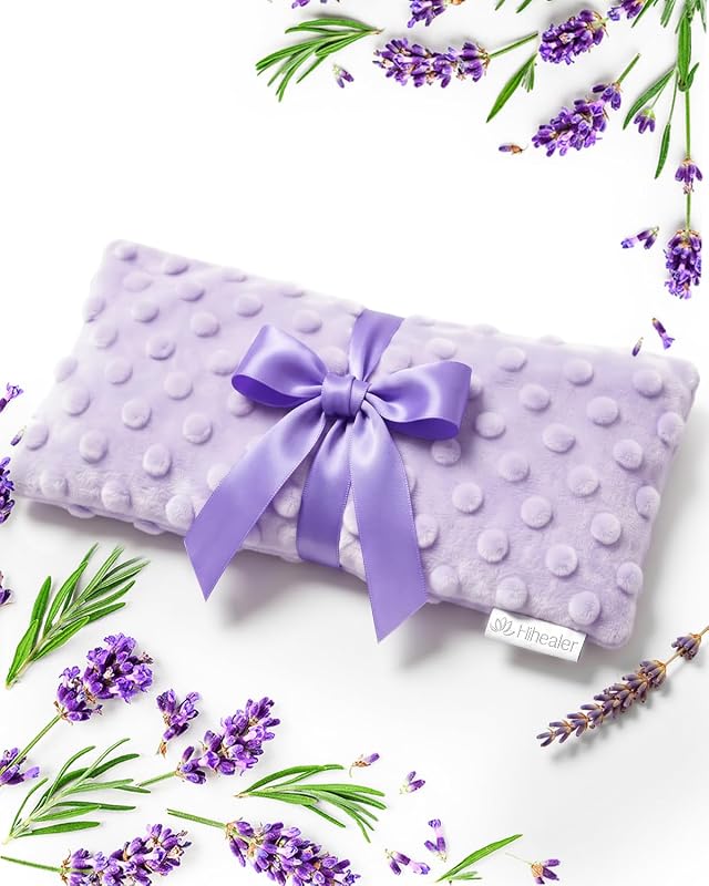 Almofada ocular Hihealer com lavanda e peso, capa removível, Pacote com 2