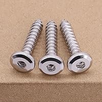 Vista 3 de Tornillos de madera con tapa de cabeza plana M3 x 0.315 in (100 unidades), acero inoxidable 304 18-8, tornillos de chapa de cabeza hueca