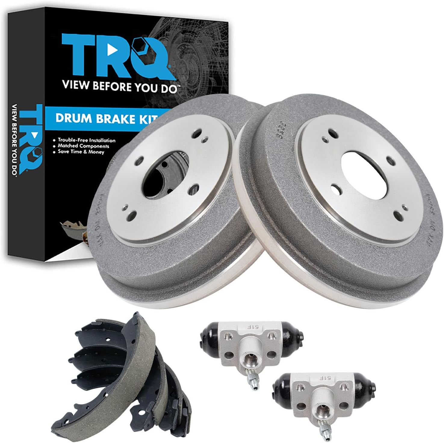 TRQ Rear Brake Shoe & Drum Kit Compatible with 1991-2002 Honda Accord