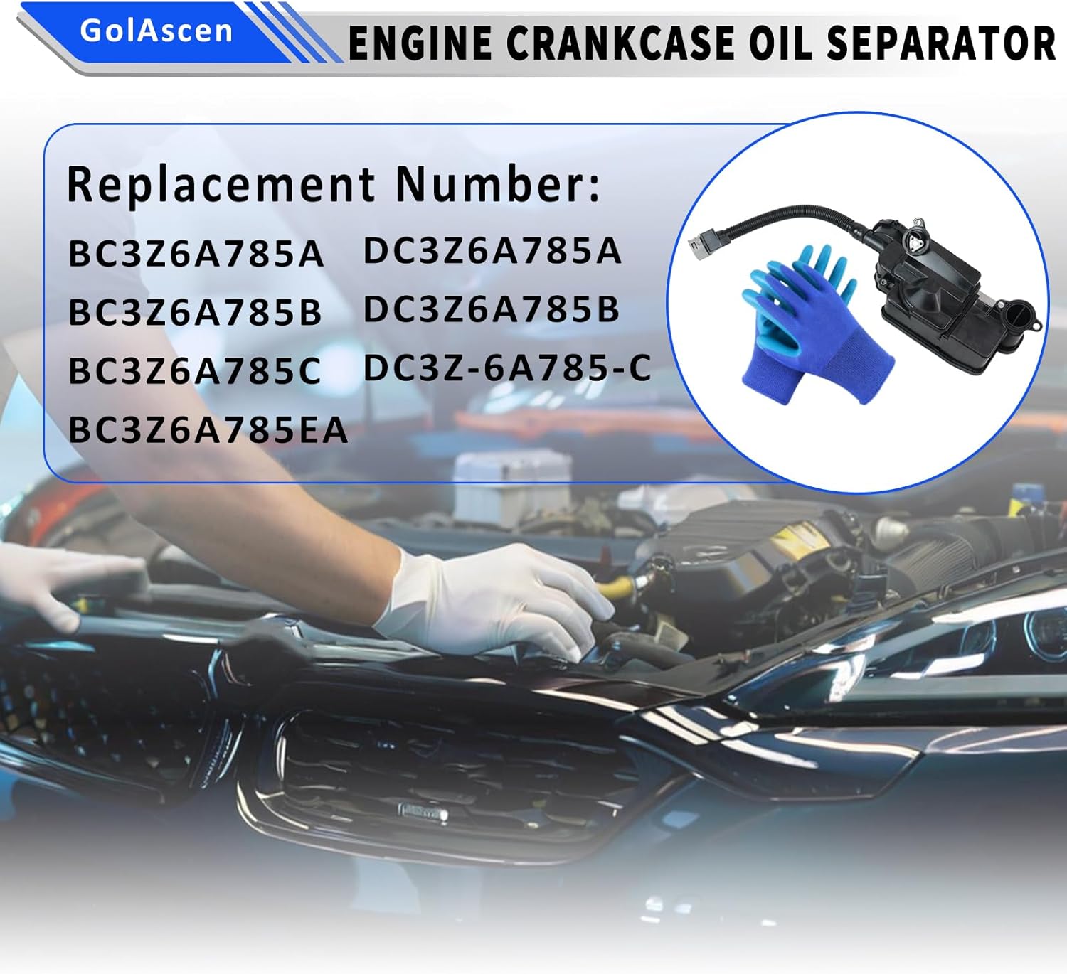 DC3Z6A785C Engine Oil Separator Assembly Compatible with Ford F250 F350 F450 F550 2011-2016 Super Duty 6.7L Powerstroke Diesel PCV CCV Vent Valve Engine Crankcase