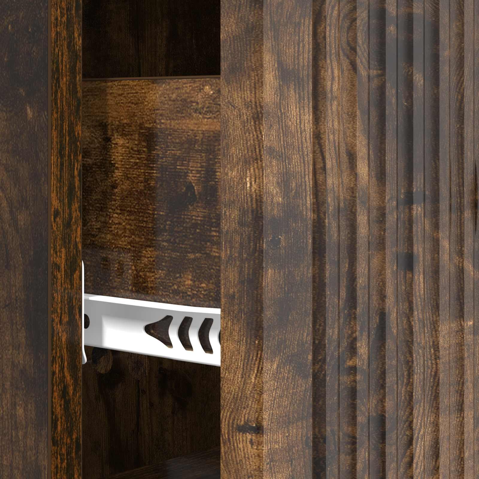 Cassettiera in rovere affumicato, 33 x 34,5 x 90 cm, armadietto, credenza, cassettiera multiuso, per ufficio, soggiorno, camera da letto