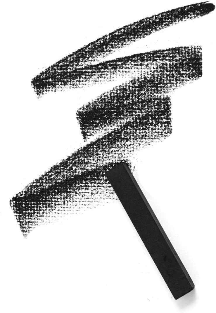 Looneng Square Compressed Charcoal Sticks Assorted, Soft, Medium, Hard, Pack of 6