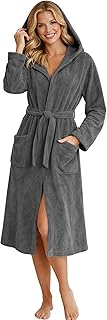 Bademantel Damen mit Kapuze 100% Baumwolle Frottee OEKO-TEX® Morgenmantel Marina