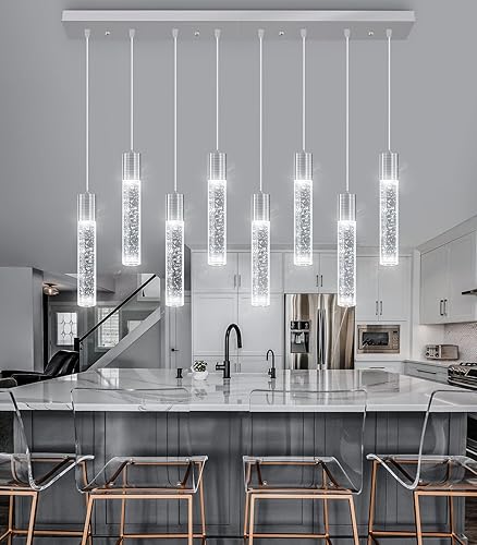 Miniatura 28 de 3 luces colgantes modernas LED para isla de cocina, luz colgante de burbuja, iluminación colgante para cocina, isla comedor, luces colgantes