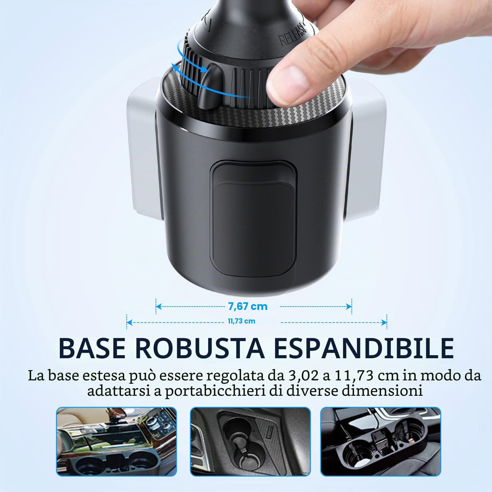 APPS2Car Supporto per telefono da auto con adattatore QC 3.0, ricarica rapida Qi da 15 Watt, compatibile con iPhone 11/12/13/14/15/16/Pro/Max/Plus e supporto universale per tutti i modelli