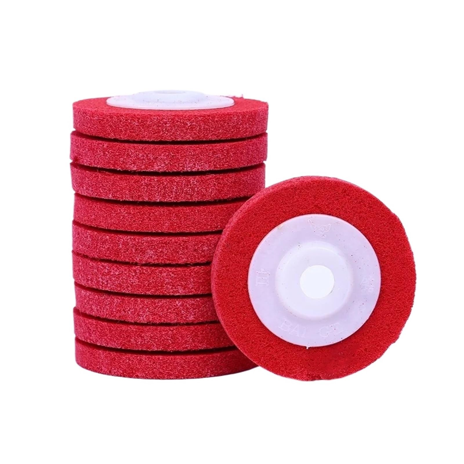 10 Stück 100 mm Vlies-Schleifscheiben for Schleifen von Nylonfaser-Polierscheiben for Winkelschleifer-Schleifwerkzeug(Red)