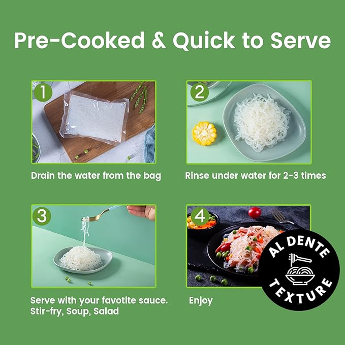 Hethstia Shirataki Noodle Pasta y Arroz Bajo en Carbos - 6 Packs miniatura 4