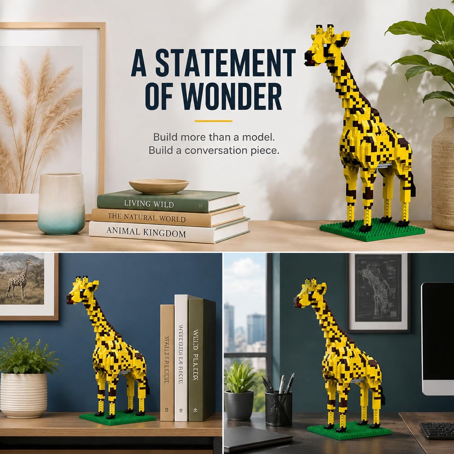 Giraffe Micro Building Blocks Set 3D Puzzle for Adults Desk Decor image 4