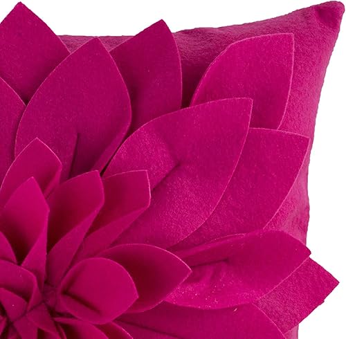 Miniatura 3 de Fennco Styles Sara's Garden Collection - Cojín contemporáneo de fieltro para decoración de sofá, dormitorio y sala de estar, 16.9 x 16.9in