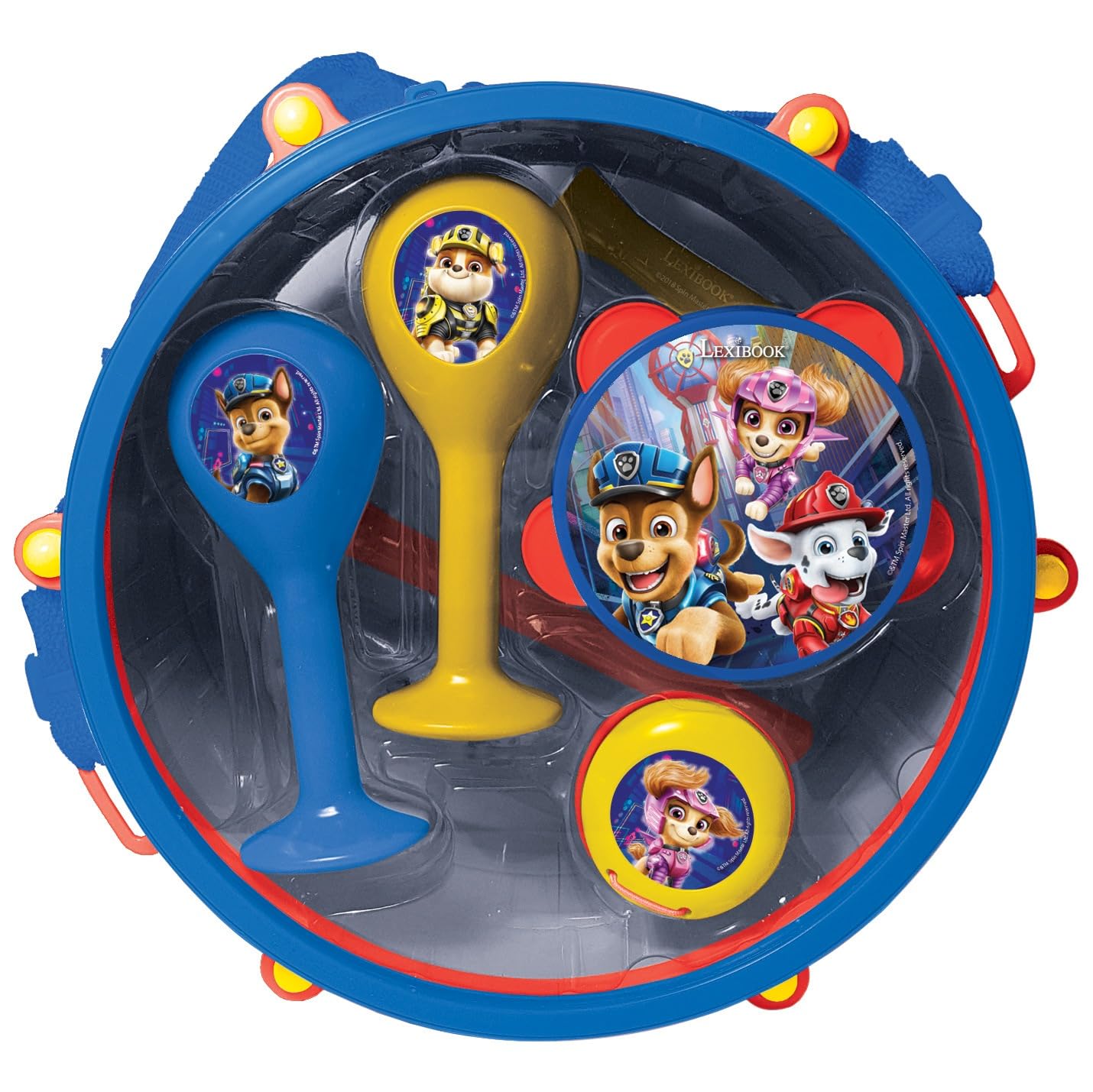 Lexibook Patrulla Canina Chase Marshall Juguete Musica, 7 Instrumentos Tambor, Maracas, Castañeta, Armónica, Grabadora, Trompeta, Pandereta, K360PALXB