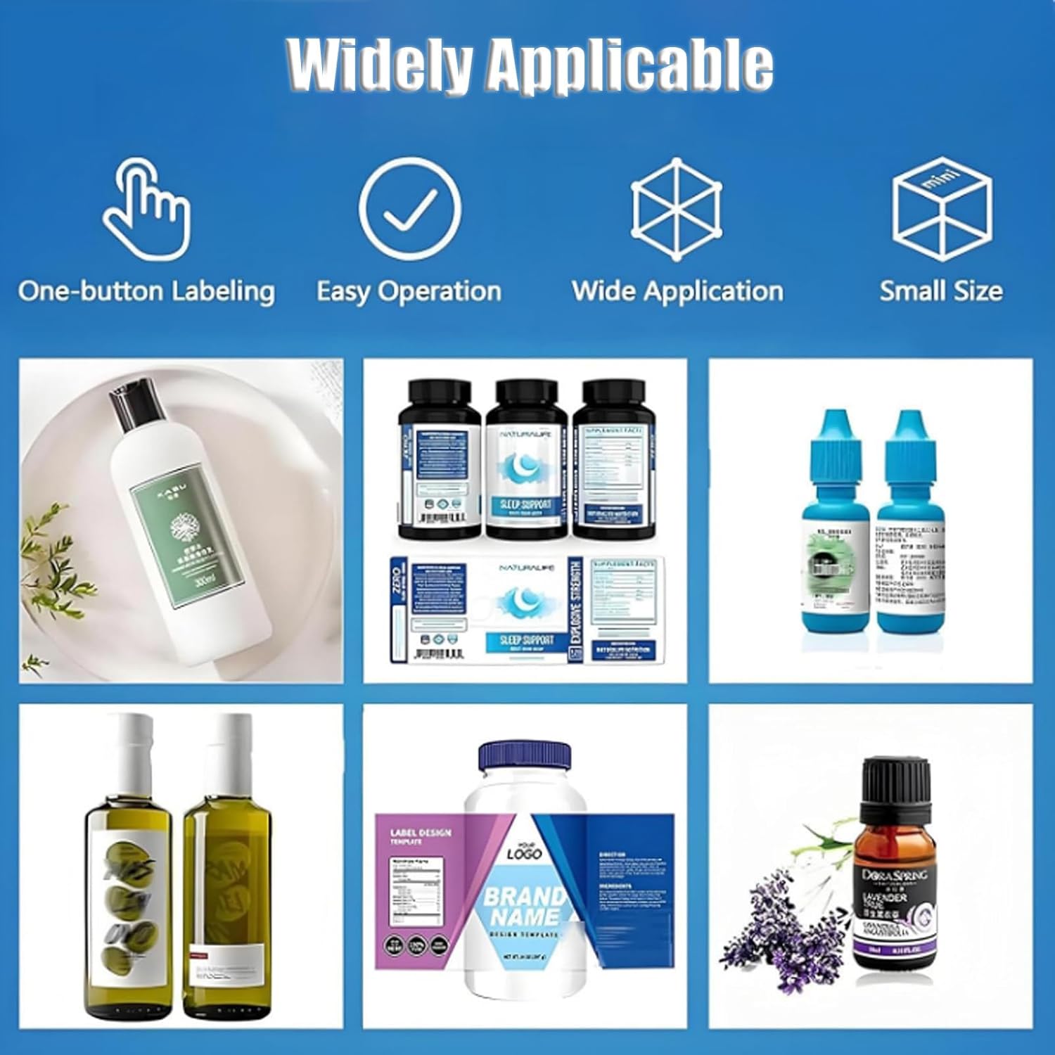 Semi-Automatic Round Bottle Labeling Machine,Adjustable Label Applicator & Sticker Dispenser Machine,20-40 Bottles/Min,Electric Labeler for Cosmetics,Pharmaceuticals, Homebrewing