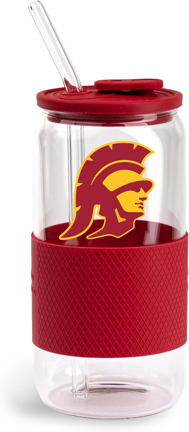 The Memory Company | Licensed NCAA 18oz Glass with Silicone Lid and Wrap