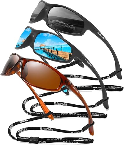 Miniatura 45 de FAGUMA Gafas de sol deportivas polarizadas para hombres, ciclismo, conducción, pesca, protección UV400 Z1 Negro+azul
