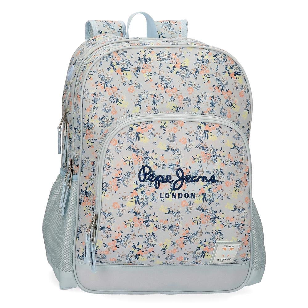 Pepe Jeans Malila Double Compartment Backpack Blue 32x45x15 cm Polyester 21.6L
