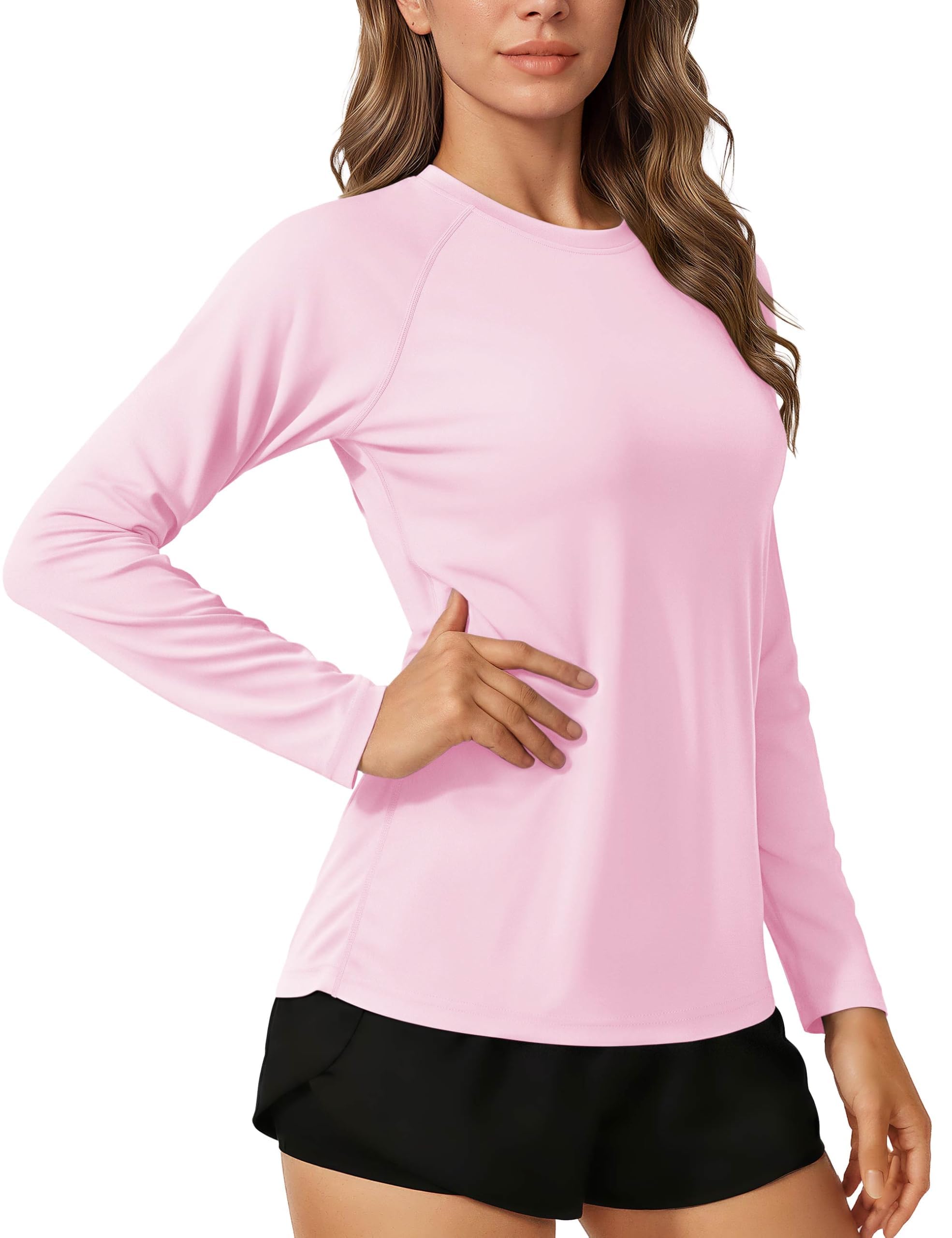 TACVASEN Damen Rashguard Uv-Schutz Shirt Schwimmshirt Langarm T-Shirt Sonnenschutz UPF 50+ Sportshirt