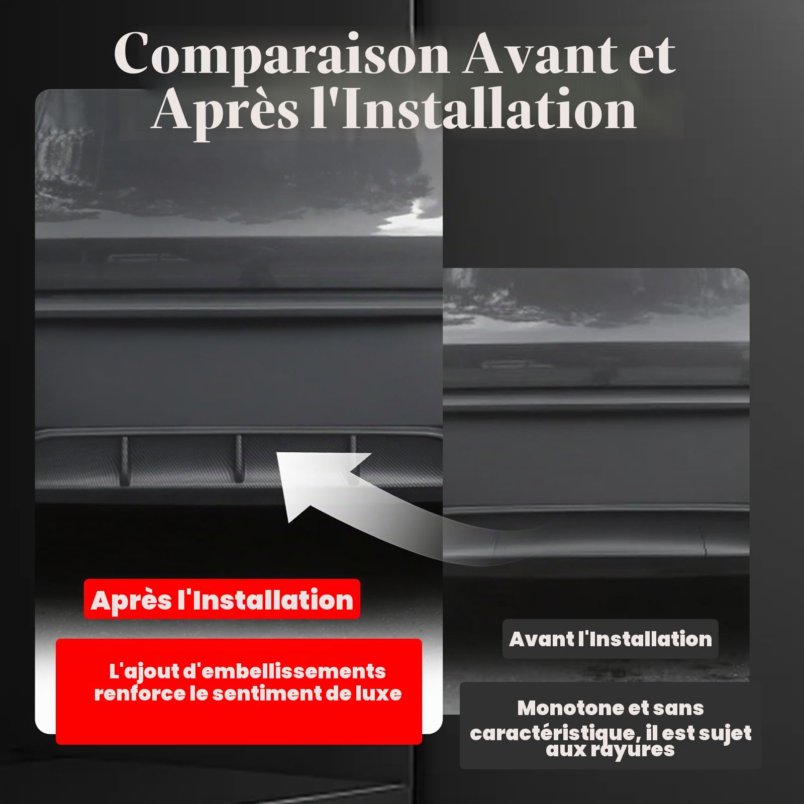 Diffuseur de Pare-Chocs arrière pour Tesla Model Y 2025+ Juniper, ABS Diffuseur de Lèvre D'aile de Spoiler De Châssis de Pare-Chocs Arrière, Carbone Matte (Not fit 2026 Standard)