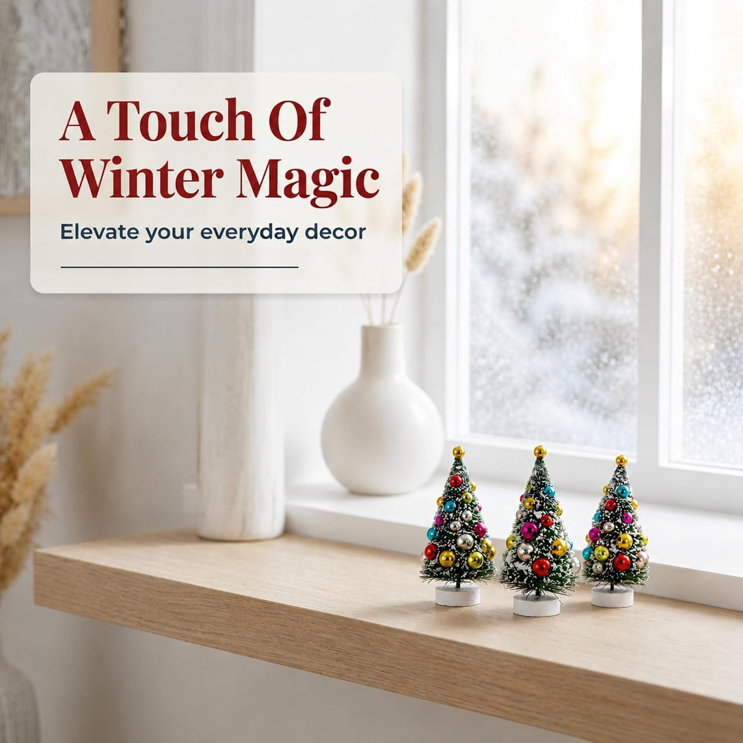 RAZ Imports Mini Decorated Christmas Tree Figurines - Set of 3