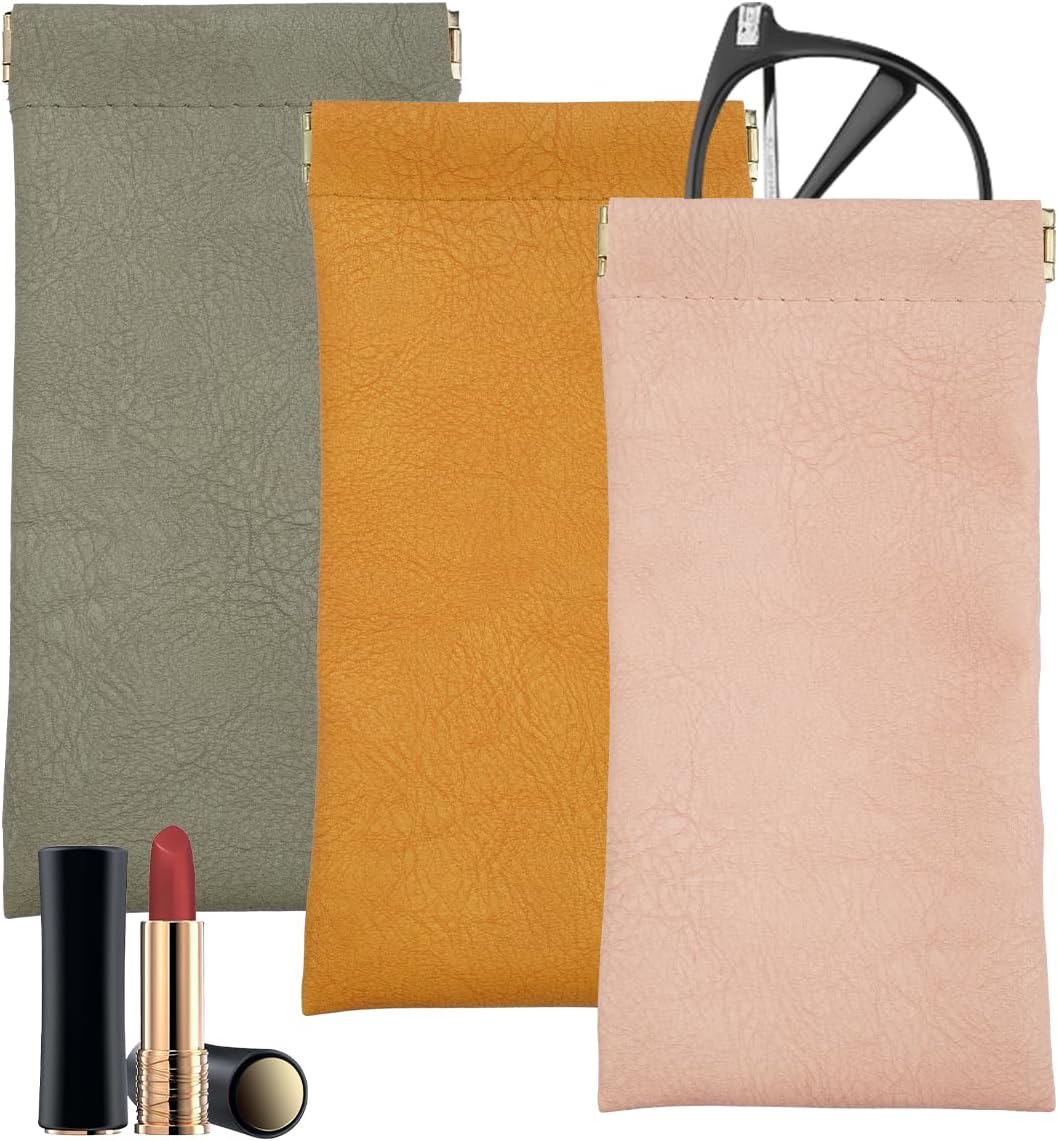 Glasses Case Soft, 3 Pack Squeeze...