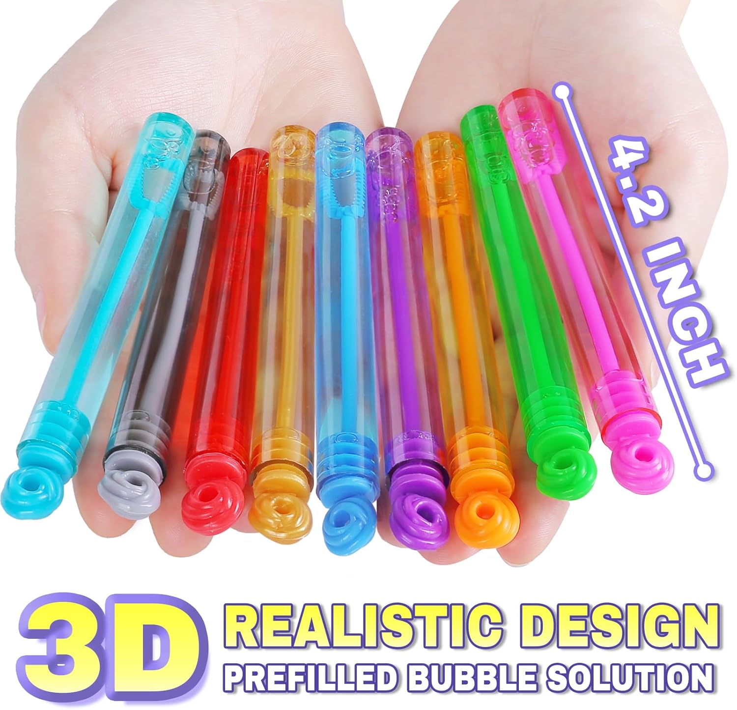 Mini Bubble Wands Bulk 200 Pack 20 Colors, Party Favors Toys for Kids Child, Christmas Celebration,Thanksgiving New Year, Themed Birthday, Wedding, Summer Outdoor, Bath Time, Gifts Box for Girls Boys