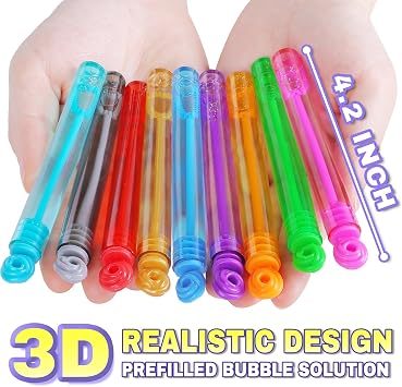 Mini Bubble Wands Bulk 200 Pack 20 Colors, Party Favors Toys for Kids Child, Christmas Celebration,Thanksgiving New Year, Themed Birthday, Wedding, Summer Outdoor, Bath Time, Gifts Box for Girls Boys