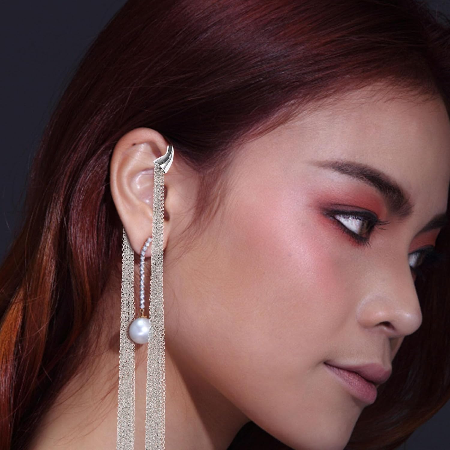 Silver Copper Tassel Chain Hairwear for Long Hair Updos