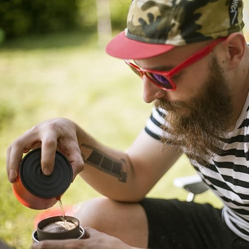 Miniatura 5 de Cafflano Klassic  todo en 1, hervidor de goteo+amolador+gotero de filtro inoxidable permanente+vaso de doble pared, Pourover, cafetera para acampar