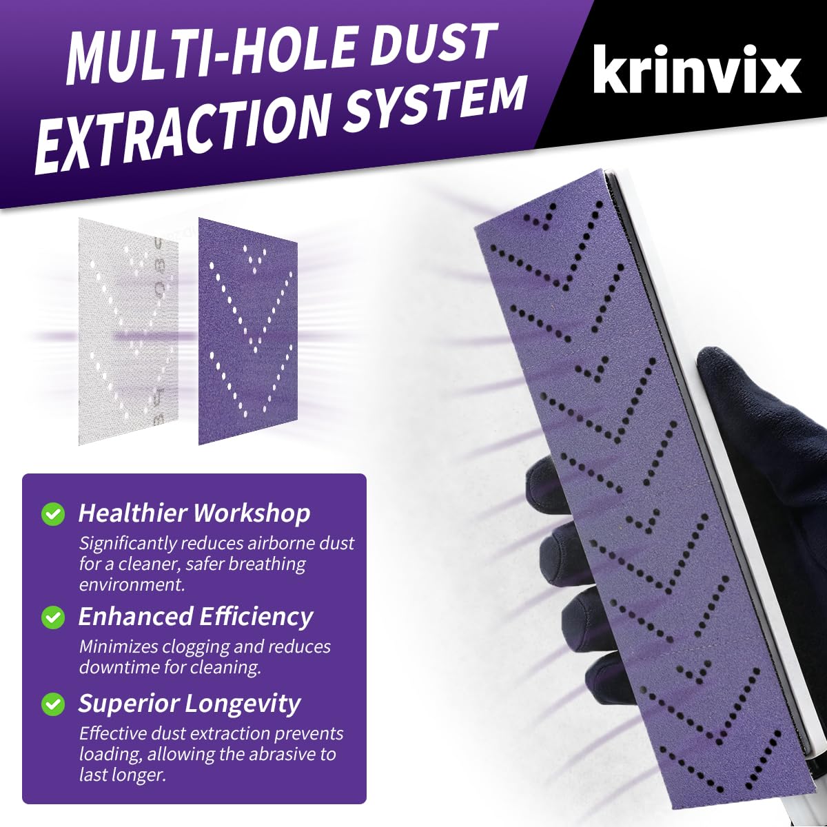 220 Grit Purple Hook & Loop Sandpaper Roll, 70mm x 12m, Ceramic Abrasive with Multi-Hole Dustless Design for Automotive, Wood & Metal, Ideal for Body Repair, Paint Prep & Coating Removal