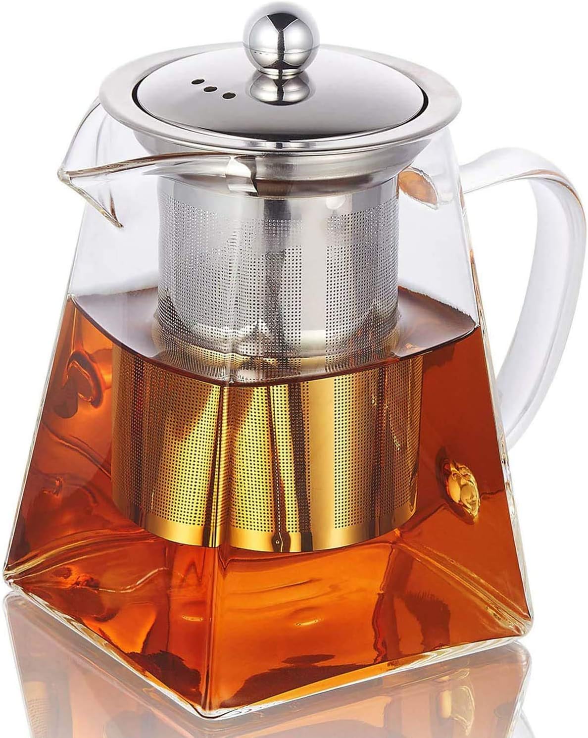 with Infuser Clear Glass Teapot,Tea Pot with Tea Strainers
