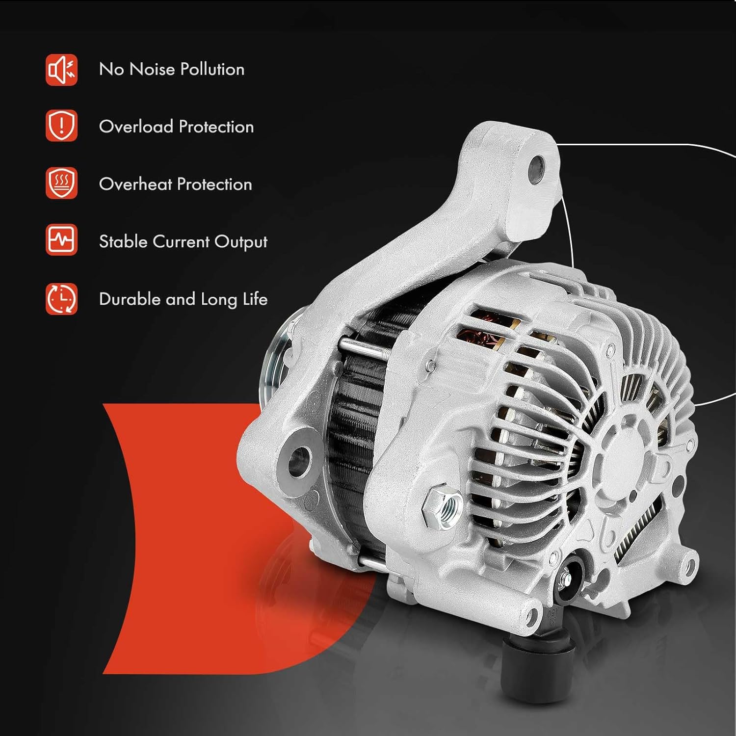 A-Premium Alternator Compatible with Honda Accord 2013 2014 2015 2016 2017 2.4L, 12V 110A 7-Groove Pulley Clockwise, Replace# A5TL0591ZC, AHGA87