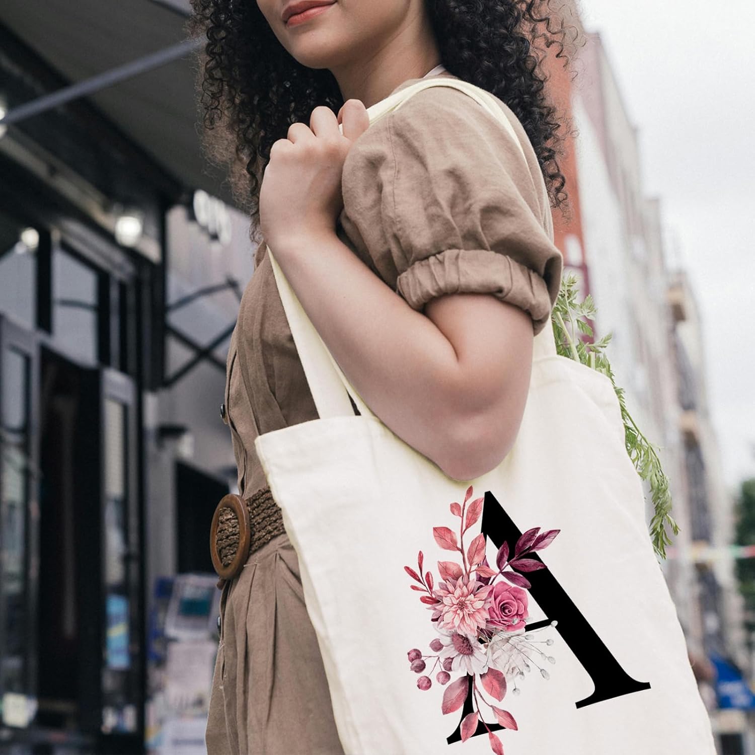 Initial Tote Bags for Women, Monogrammed Bag for Teacher Nurse, Personalized Gifts for Wedding Birthday Christmas - Image 2