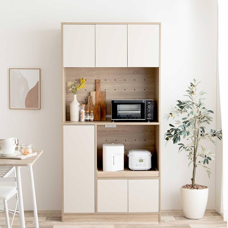 Amazon|家具350 キッチン収納 食器棚 レンジ台 キッチン収納棚 食器 Amazon|家具350 キッチン収納 食器棚 レンジ台 キッチン収納棚 食器