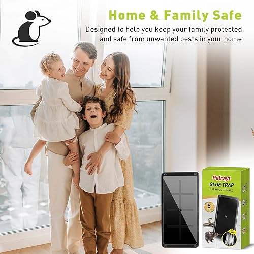 Miniatura 7 de Trampas de pegamento para ratones y ratas para interiores para el hogar, paquete de 12 trampas de pegamento grandes y resistentes para control