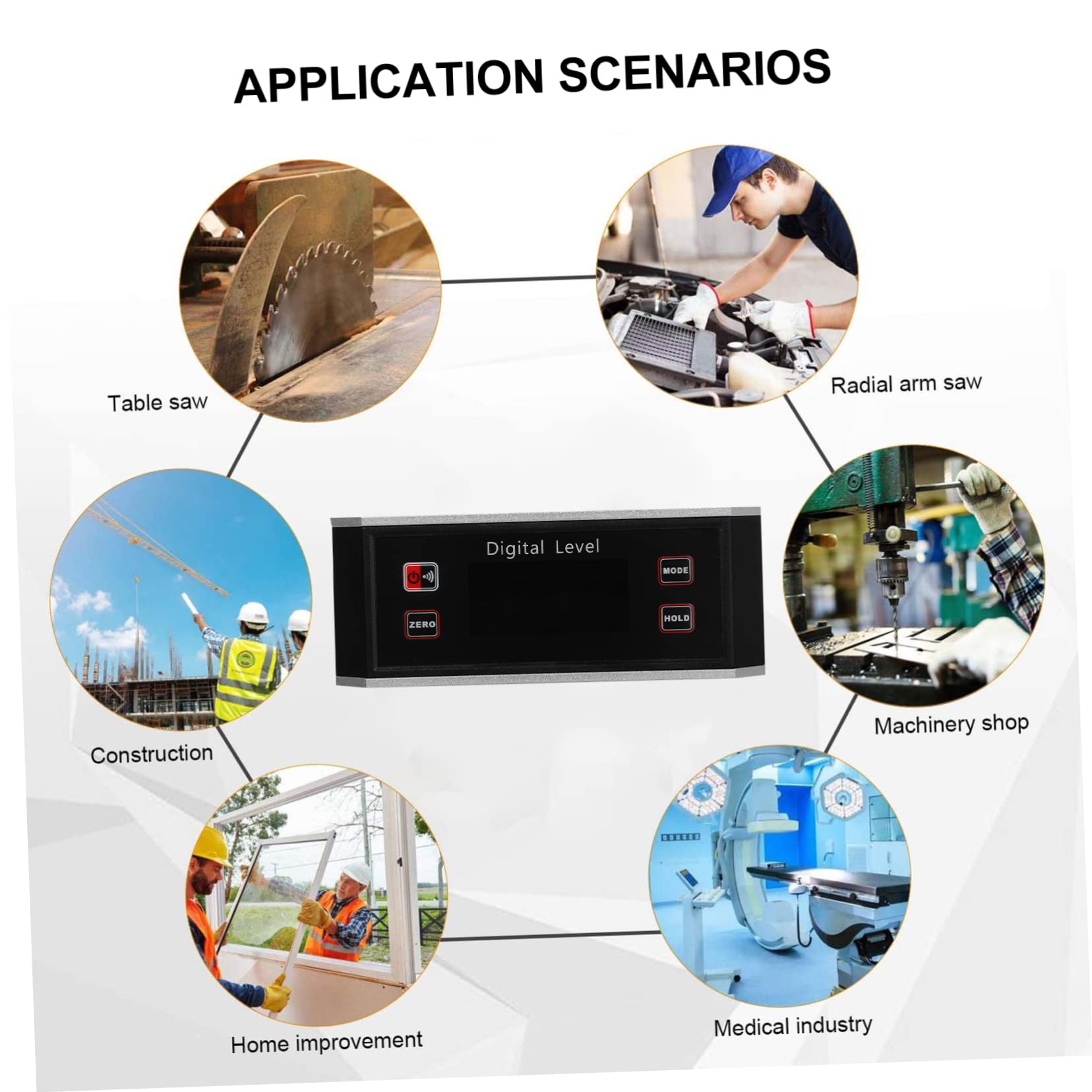 UKCOCO 2 Pezzi Digitale e Goniometro Elettronico Inclinometro Compatto con Display LCD Retroilluminato Misuratore per Falegnameria e Edilizia Facile da Usare anche Al
