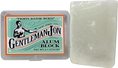 Gentleman Jon 3.7 Ounce Alum Block in Plastic Case | Upgrade Your Shave - Soothing Aftershave Solution for Shaving Razor B...