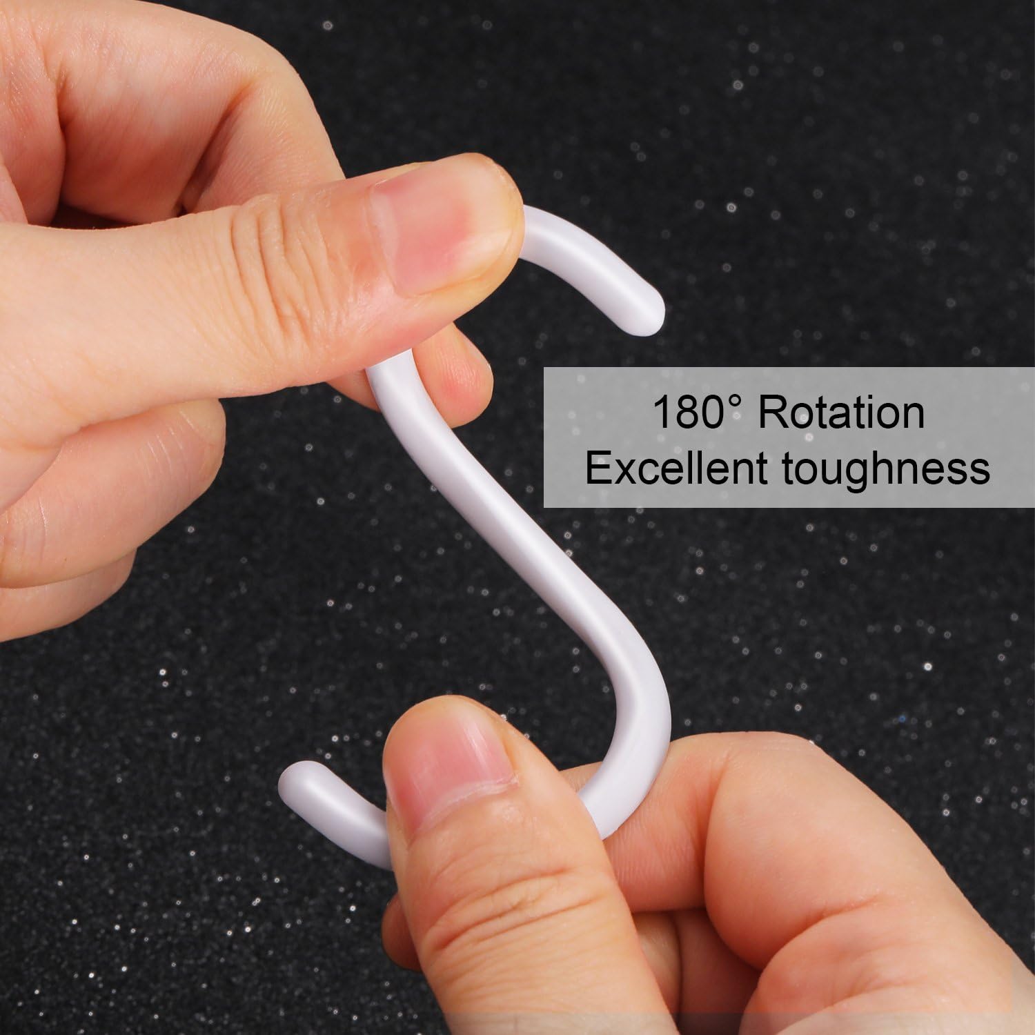 Plastic Shower Curtain Rings Hooks for Bathroom Shower Window Rod (24 Packs, White)