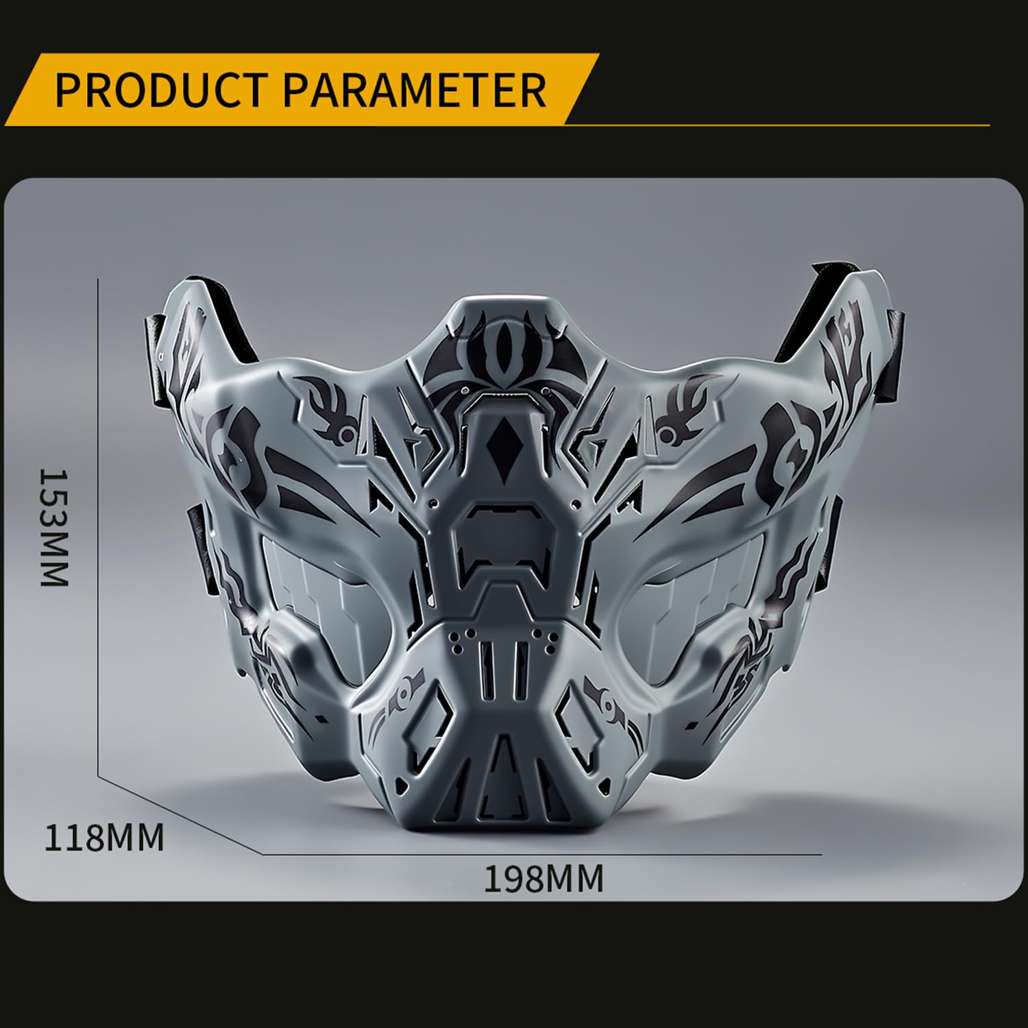 Lishuyeh Máscara de media cara para airsoft, máscara de protección táctica creativa, máscara de paintball, antiempañamiento para Halloween, cosplay, accesorios de película, paintball, CS, caza - 3