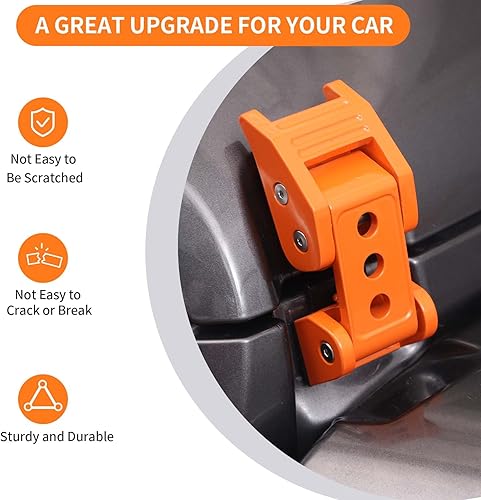 Miniatura 3 de Pestillo de capó de acero inoxidable para Jeep Wrangler JK JKU 2007-2018para JL JLU y Jeep Gladiator JT 2018-2024 (naranja)