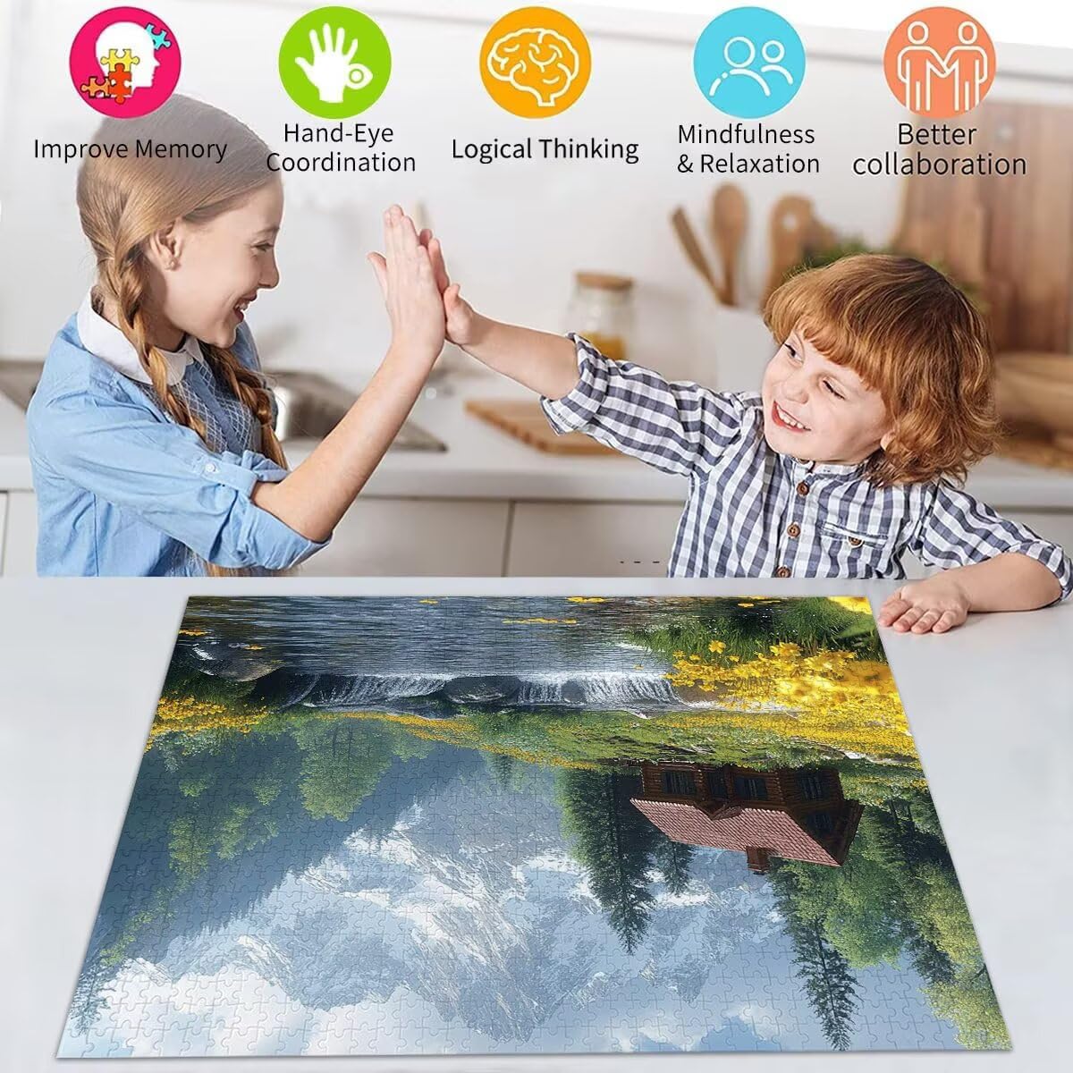Puzzle dla dorosłych, 5000 elementów, krajobraz górski, Educa Jigsaw dla dzieci od 8 lat, dla dziewcząt i chłopców, dorośli Impossible klasyczne puzzle, ciężkie, wymagające, zabawne, prezenty 105 x
