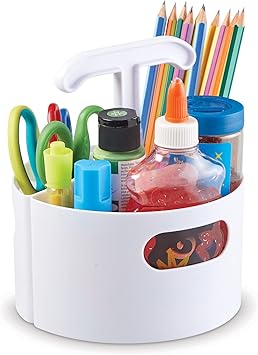 Learning Resources Create-a-Space Storage Mini Center White - Desk Organizer for Kids, Homeschool, Caddy, Back to School, Classroom Must Haves