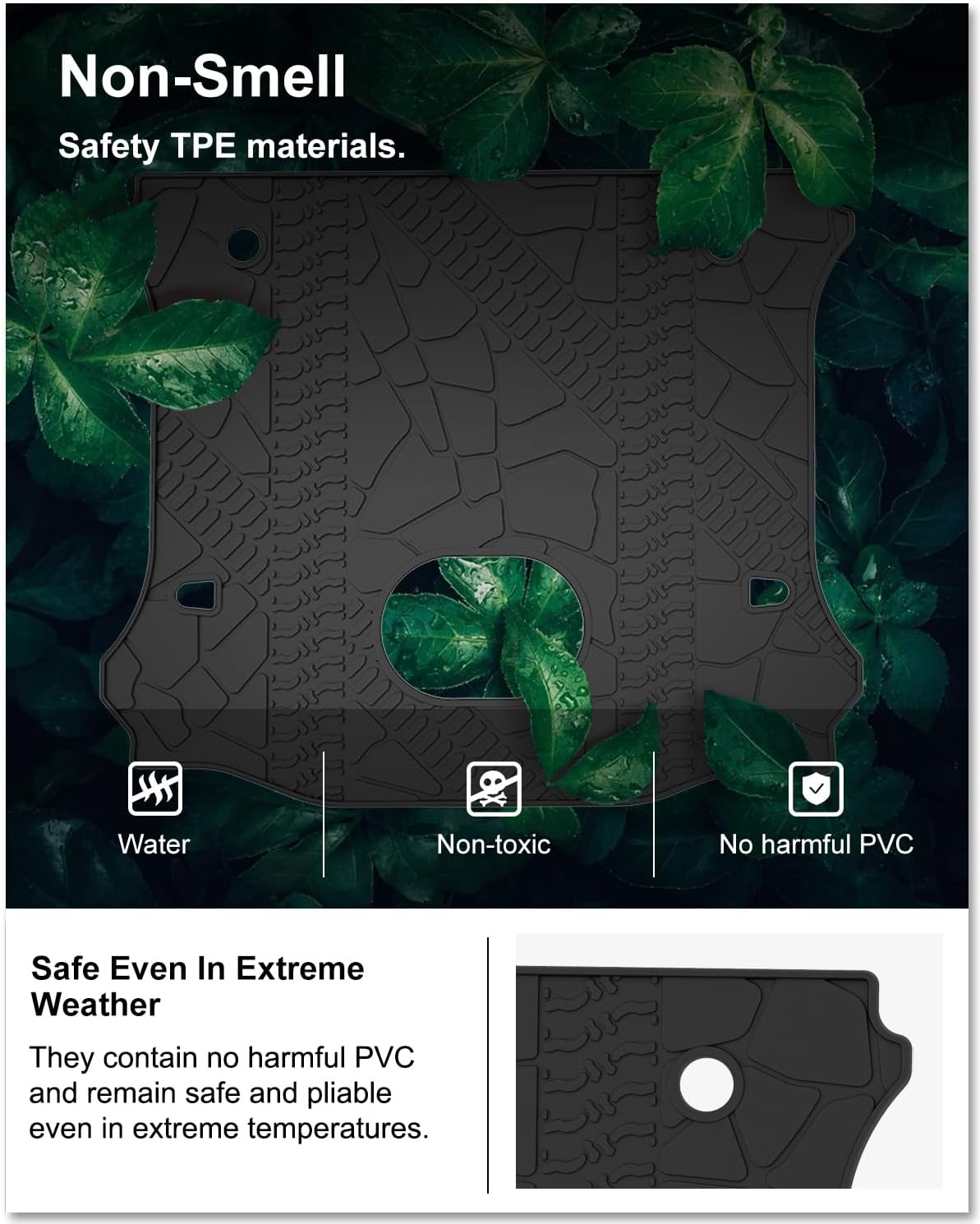 KIWI MASTER Floor Mats & Cargo Mat for 2015-2018 Jeep Wrangler JK 4 Door, OEM Replacement 82213860 82214404, All Weather Car Mats, Heavy Duty TPE Floor Liners, Front & Rear & Trunk Mat Set, Black