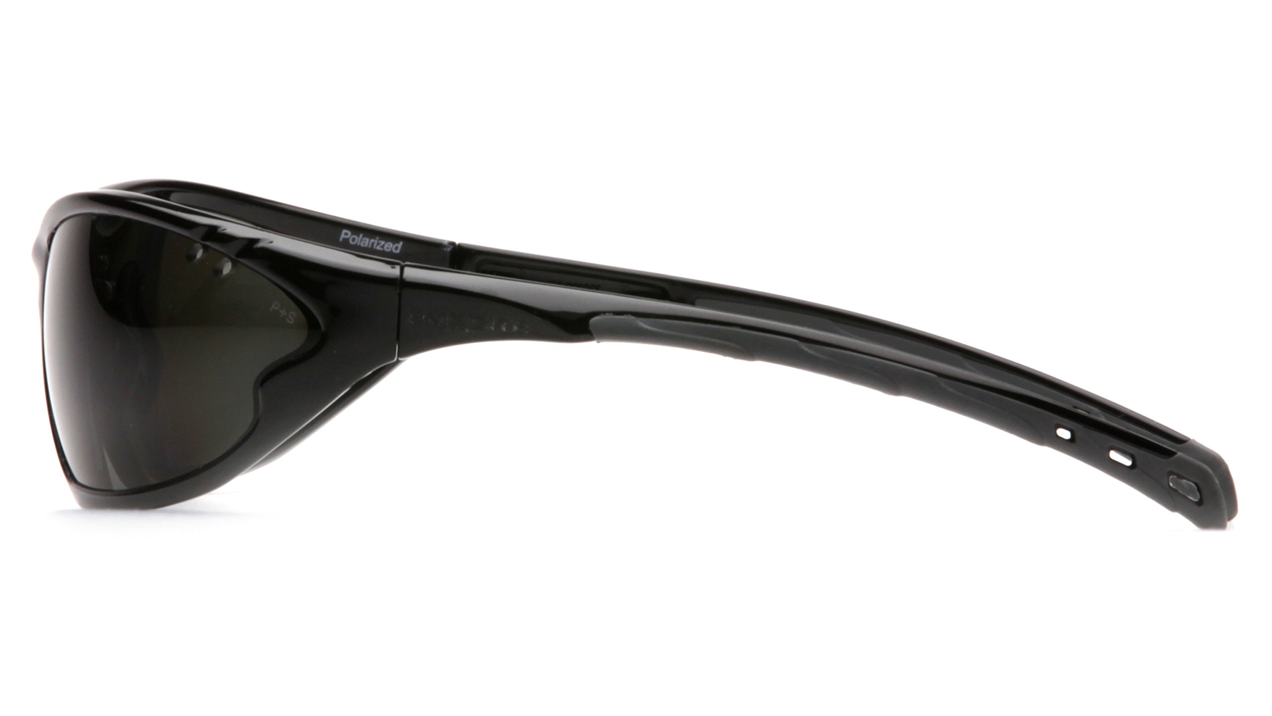 Pyramex SB7721D PMXCITE - Gafas de seguridad polarizadas ligeras, lentes polarizadas grises, color negro