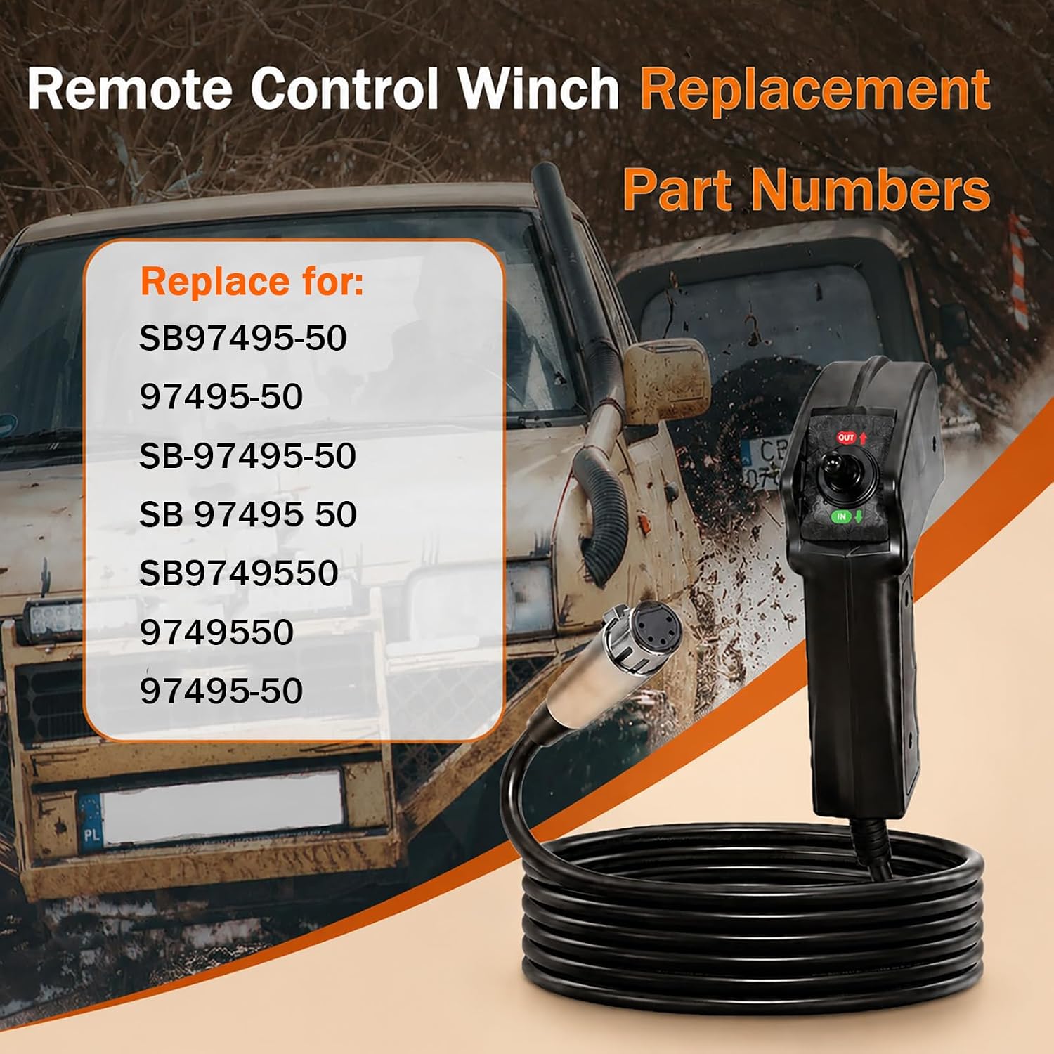 SB97495-50 Winch Remote Control for SmittyBilt XRC & X2O Gen2 Winches