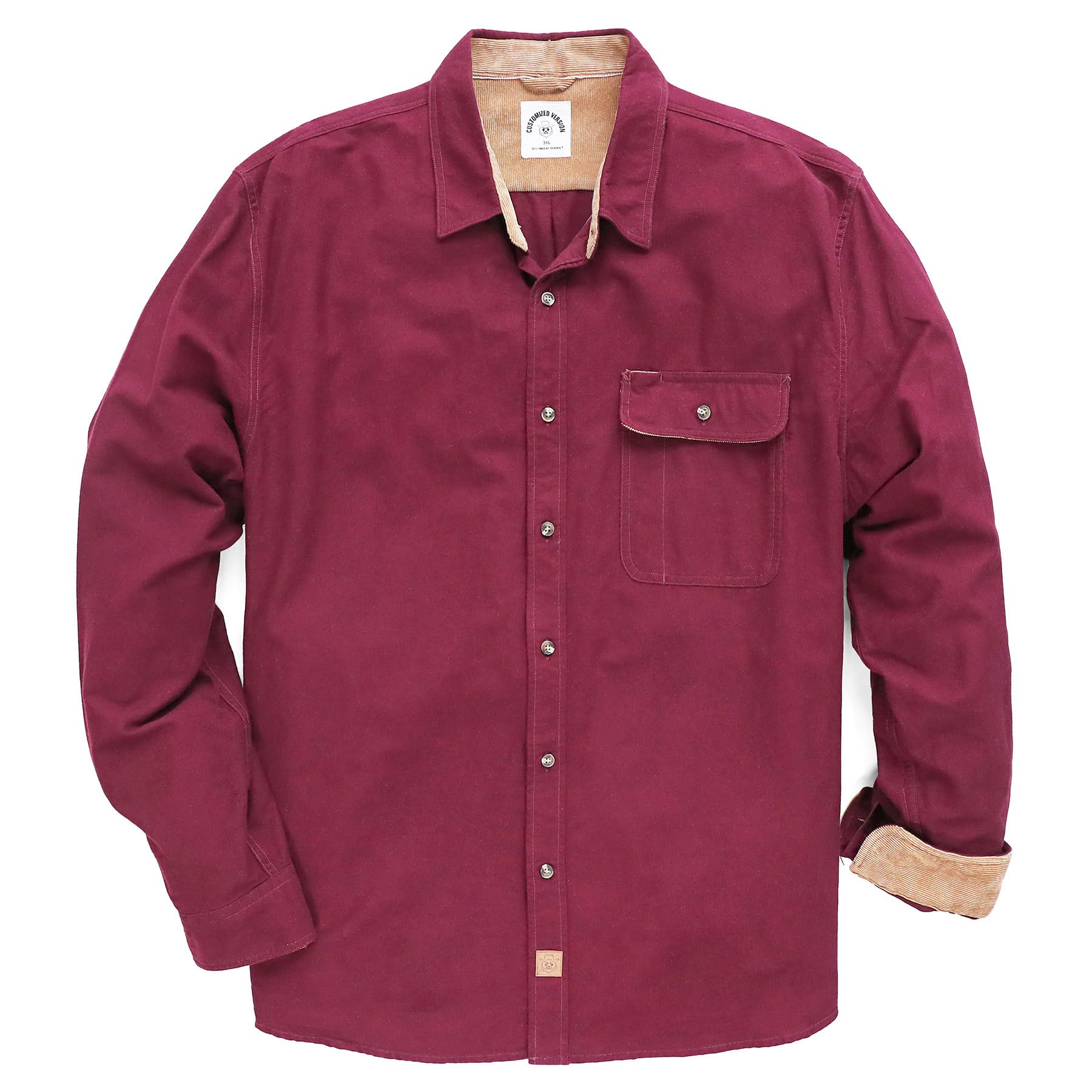 Dubinik® 6 oz Flannel Shirt for Men Long Sleeve Casual Button Down Brushed 100% Cotton Shirt