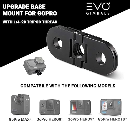 Miniatura 2 de Adaptador base PRO10 - Soporte de repuesto para GoPro Hero 12, 11, Hero 10, Hero 9/8 y GoPro MAX con rosca de 1/4 para trípodes, monopies y
