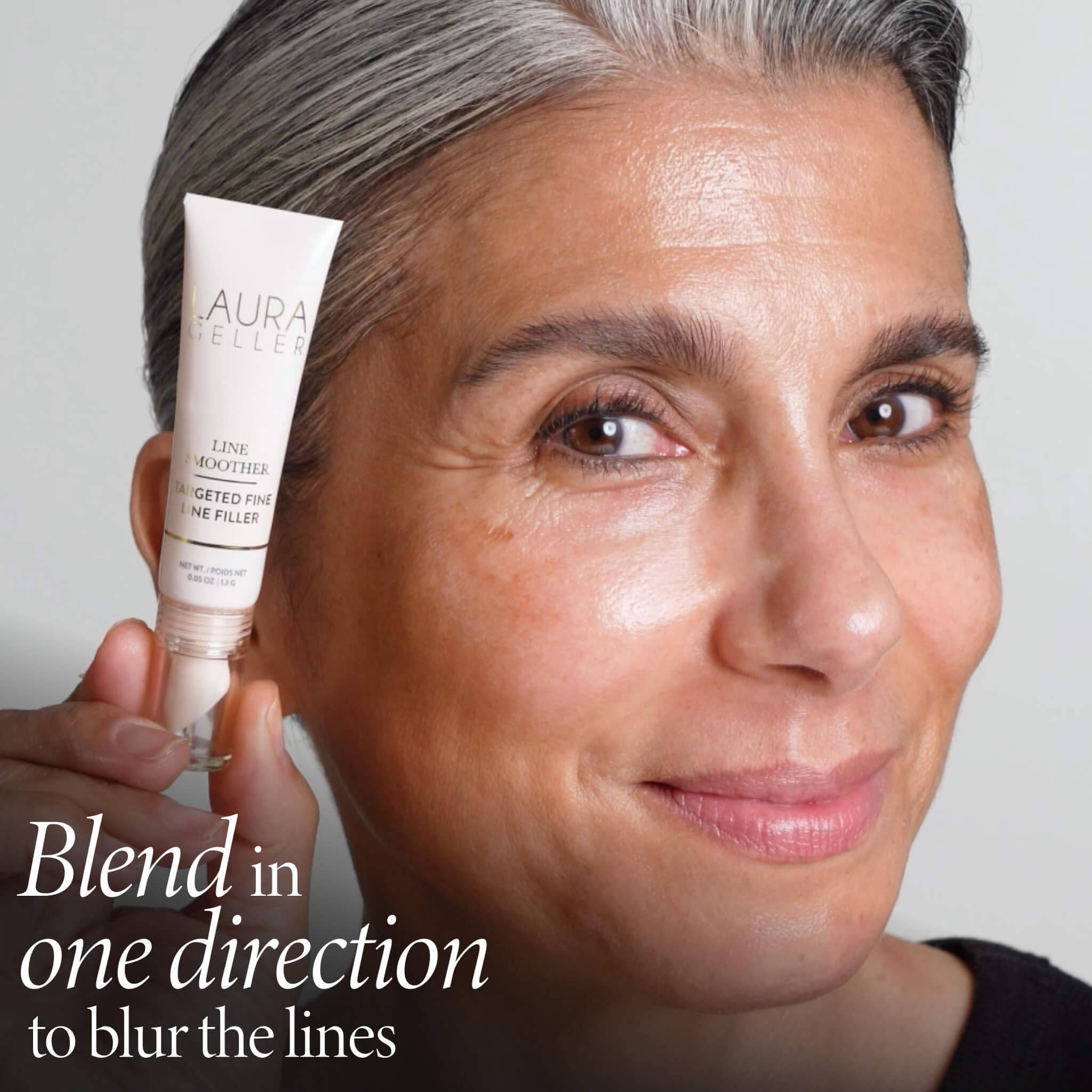 LAURA GELLER Line Smoother Mirated Fine Line Filler | Primer istantaneo per rughe e pori, leggermente colorato, con vitamina C e niacinamide per pelli mature