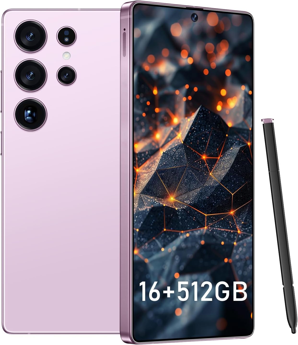 I25 Ultra Smartphone 8+256GB, 6.99" FHD+ Display, Snapdragon 8 Gen 3, 7000mAh, 68MP+108MP Cameras, Stylus Pen, Fingerprint & Face Unlock, GPS (APink)