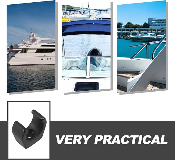 Beavorty Morsetto Singolo Nylon Nero 25mm Set 4 Pezzi per Tubo Barca Accessori Marini per Luci di Navigazione e Scaletta Yacht Ferramenta Marina Resistente - 5