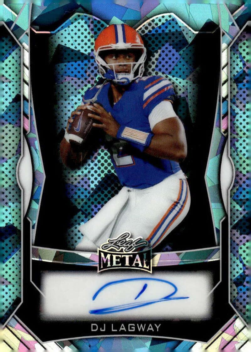 DJ LAGWAY RC AUTO 2025 Leaf Metal Autograph Exclusive 32/35 Blue Ice Pre-Rookie Gators NM-MT Football