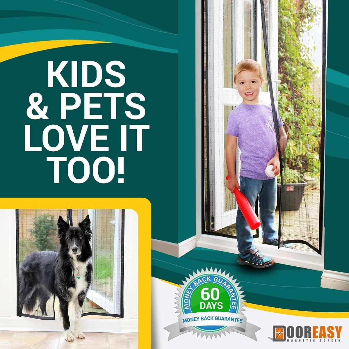 Magnetic Screen Door,Mesh Curtain Magnetic Fly Screen Door,Magnetic Top-to-Bottom Seal Snaps Shuts Automatically,Easy to Install for Kitchen Bedroom (90x210CM) - Image 5