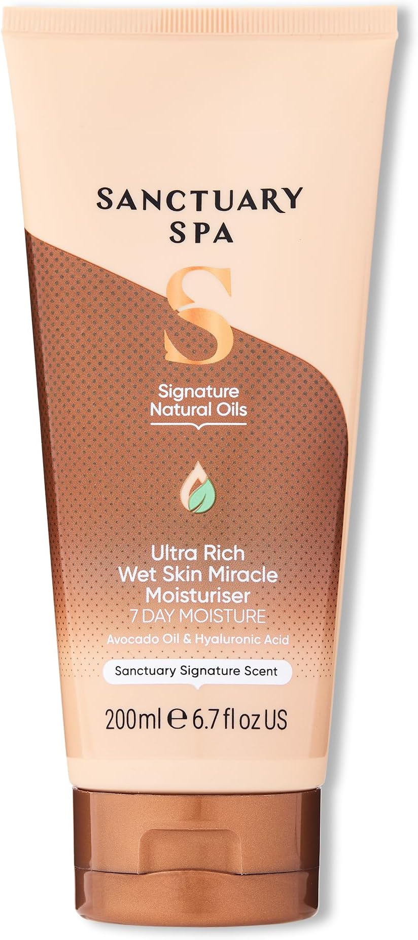 Sanctuary Spa Ultra Rich Wet Skin Miracle Moisturiser, No Mineral Oil, Cruelty Free and Vegan In Shower Moisturiser, 200ml, Orange